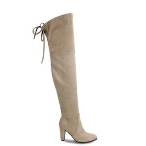 OLIVIA MILLER faux Suede OVER THE KNEE BOOTS SZ 9